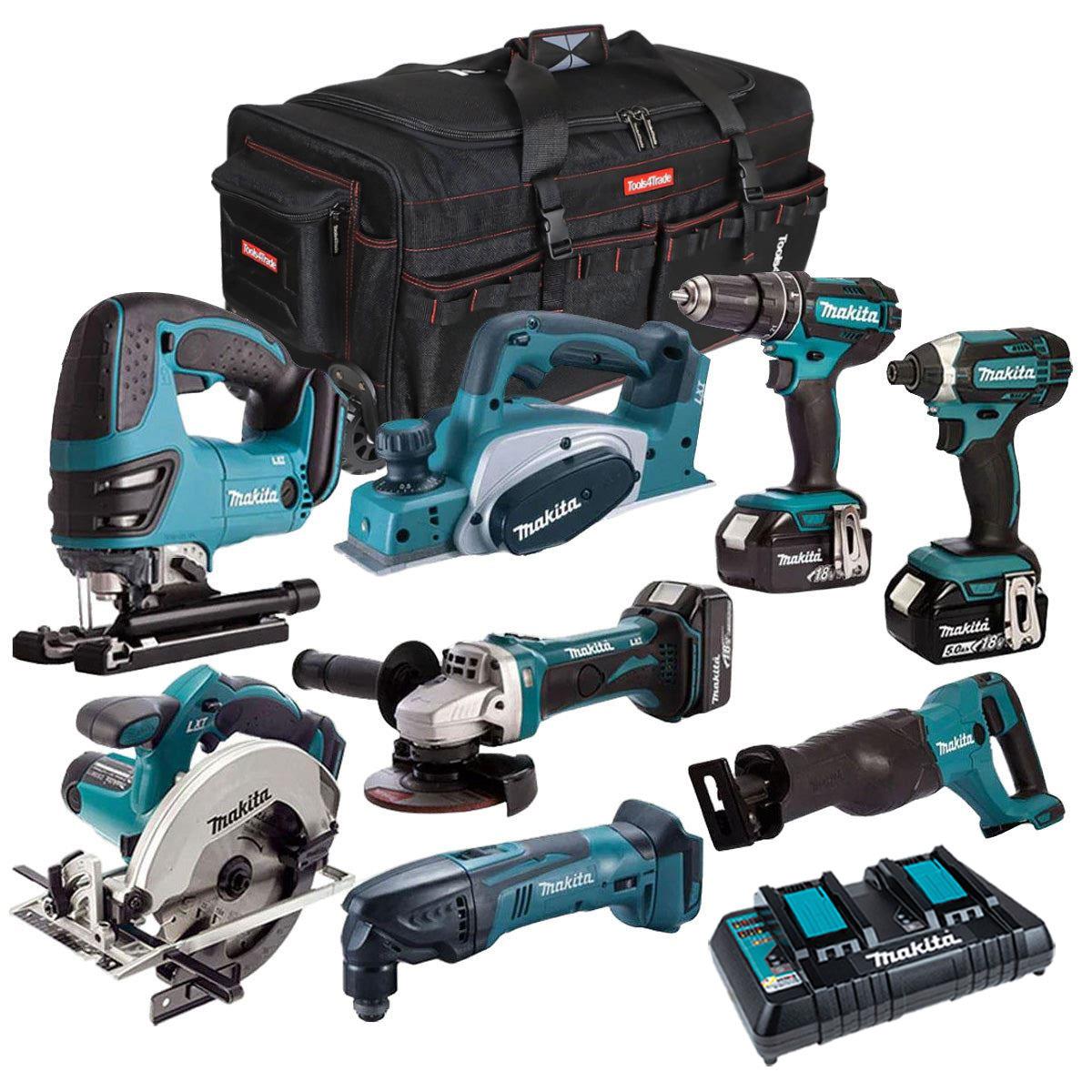 Makita 18V 8 Piece Power Tool Kit 3 x 5.0Ah Batteries & Charger T4TKIT-4330