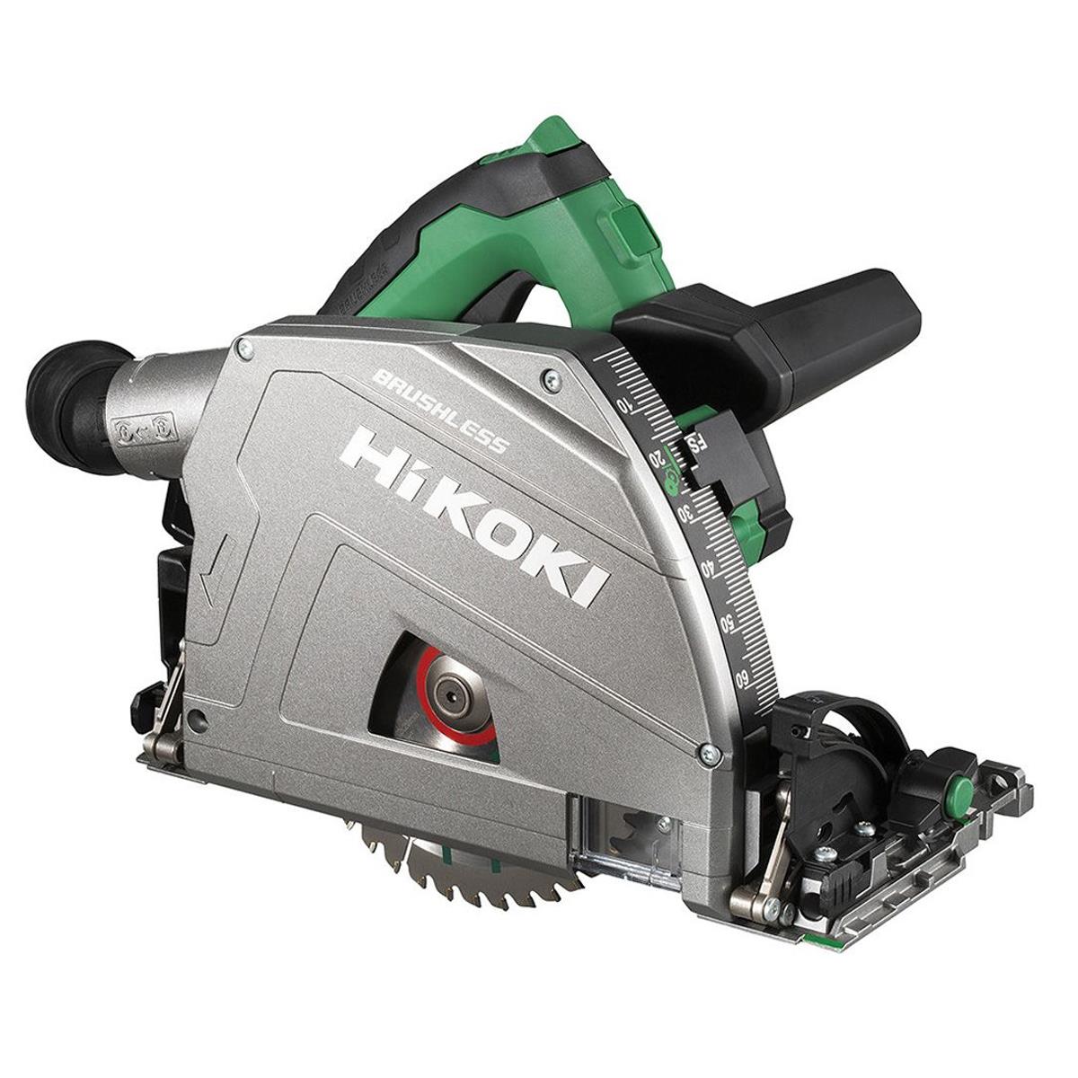 HiKOKI C3606DPAW2Z 36V MultiVolt Brushless 165mm Plunge Saw Body Only with 2 x 1600mm Guide Rail Kit & Blade
