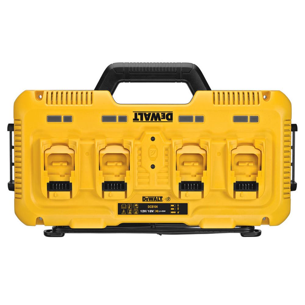DeWalt DCB104 18V XR Multi-Voltage 4-Port Charger Quick 240V Charging for All Battery Types