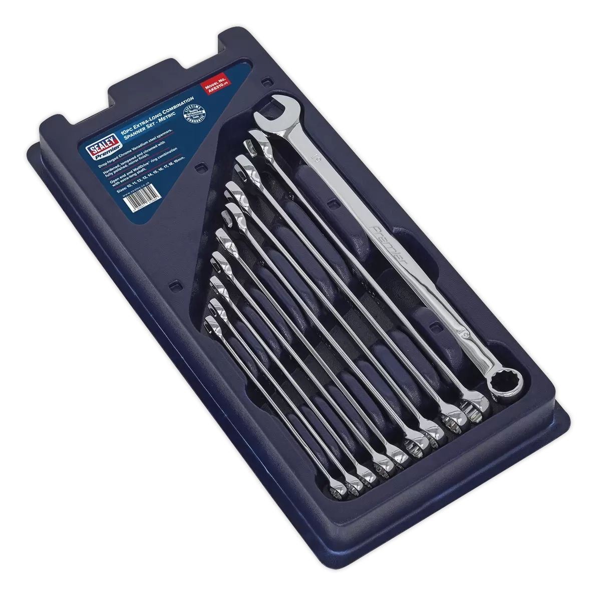 Sealey AK6310 Extra-Long Combination Spanner Set 10pc