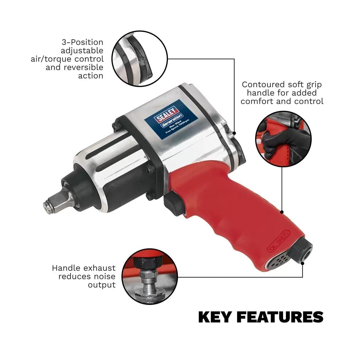 Sealey GSA02 Air Impact Wrench 1/2