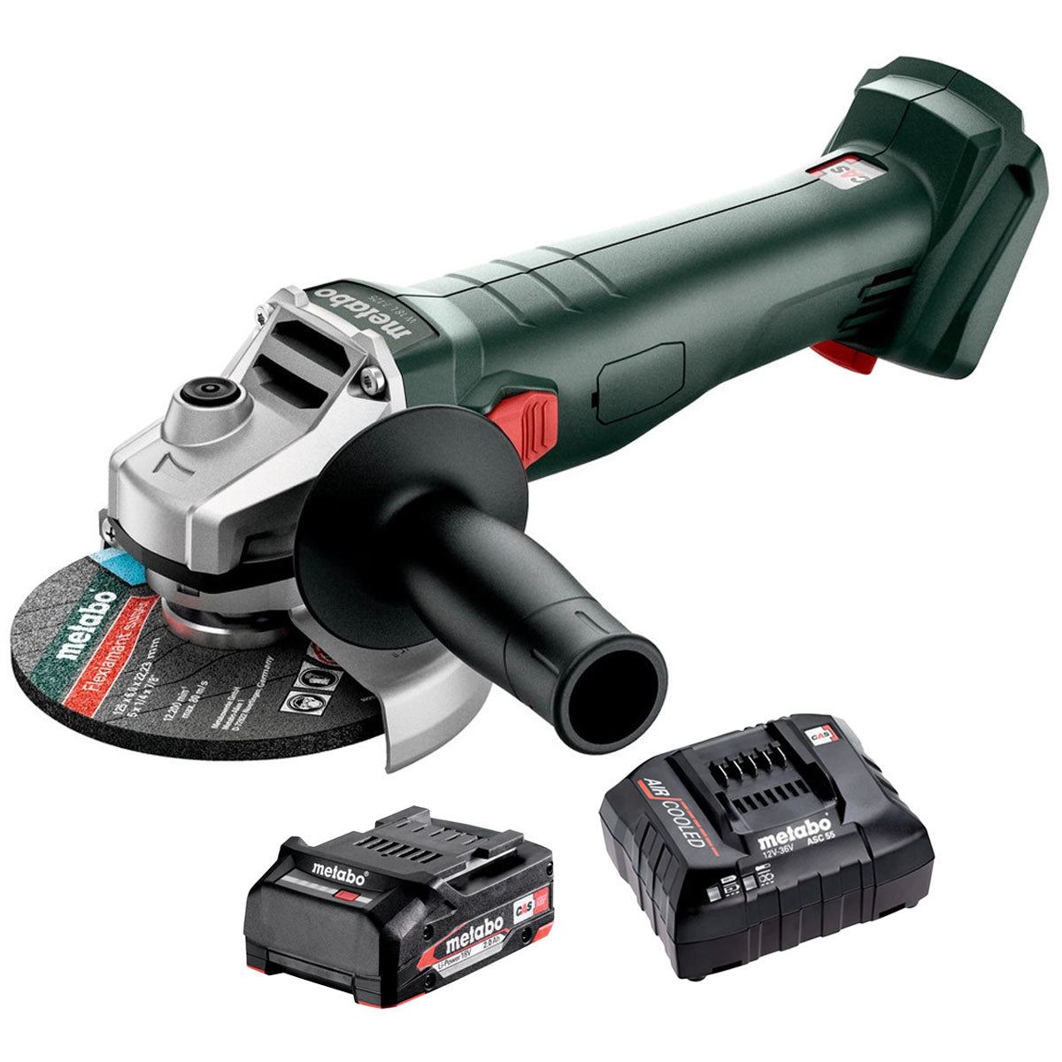 Metabo W 18 7-125 18V 125mm Angle Grinder with 1 x 2.0Ah Battery & Charger