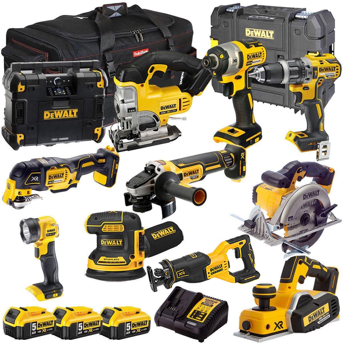 Dewalt 18V 11 Piece Power Tool Kit with 3 x 5.0Ah Battery & Charger T4TKIT-8148