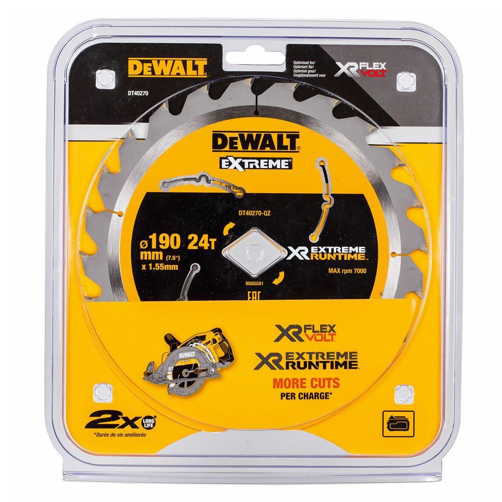 Dewalt Extreme Runtime FlexVolt Diamond Circular Saw Blade 190mm x 24T DT40270-QZ