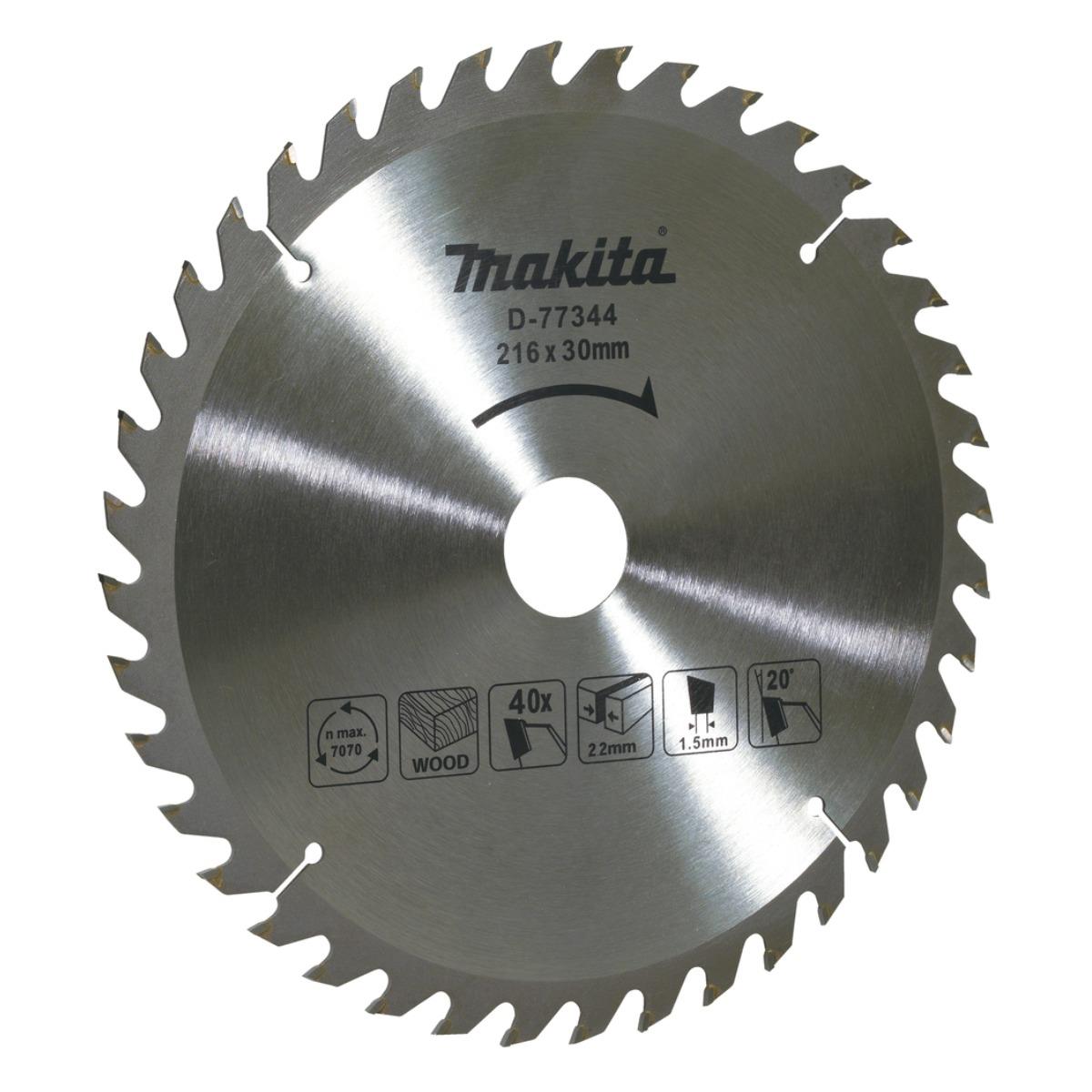 Makita D-77344 Mitre Saw Blade 216mm x 30mm x 40T
