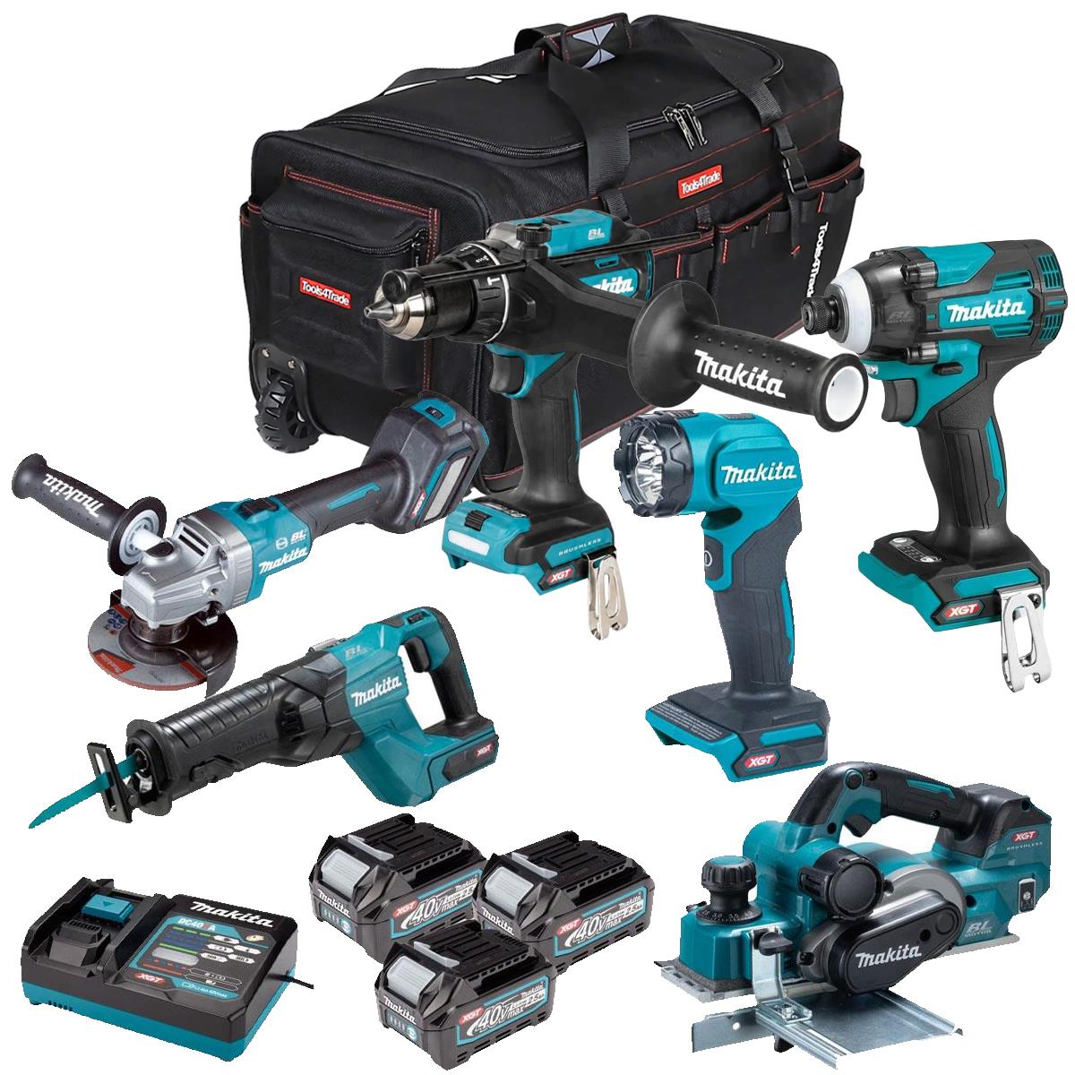 Makita 40V XGT 6 Piece Brushless Power Tool Kit with 3 x 2.5Ah Battery T4TKIT-16061