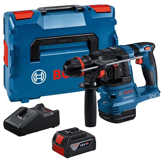 Bosch GBH 18V-22 X 18V Brushless SDS+ Rotary Hammer with 1 x 4.0Ah Battery, Charger & Case