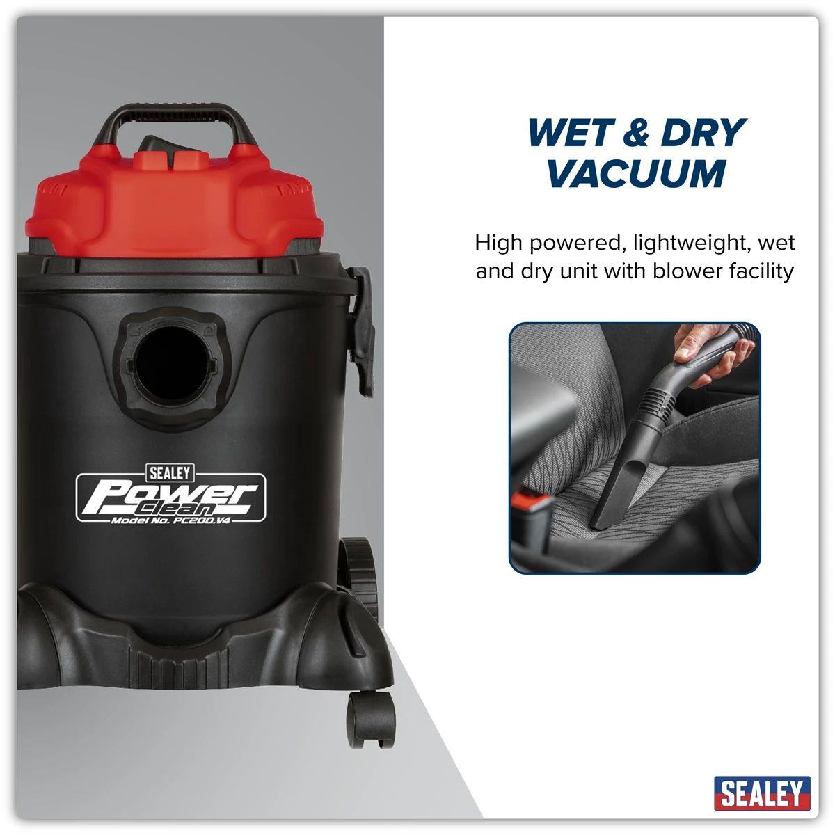 Sealey PC200 20ltr Wet and Dry Vacuum Cleaner 230V/1250W