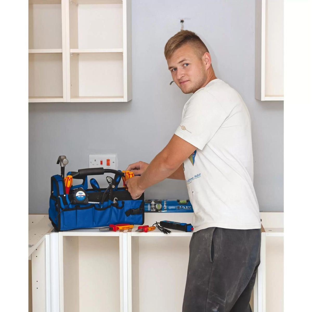 Draper DTKELECTKTB Electricians Tote Bag Tool Kit 04319