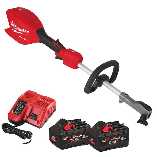 Milwaukee M18FOPH2-802 Fuel 18V Brushless Outdoor Power Head with Quik-Lok with 2 x 8.0Ah Battery & Charger 4933492665