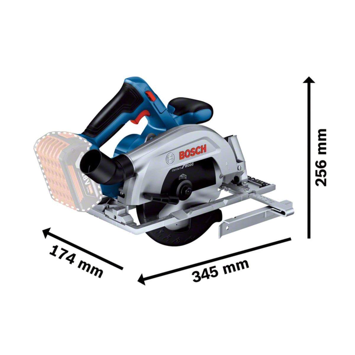 Bosch GKS 18V-57-2 Professional Circular Saw for Efficient Cutting &  Performance Body Only 06016C1200
