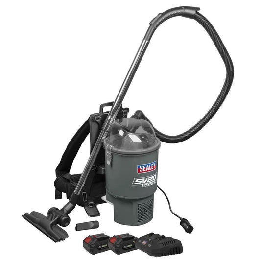 Sealey CP40VBVKIT 40V Cordless Backpack Vacuum Kit With 2 x 4Ah Batteries, Charger