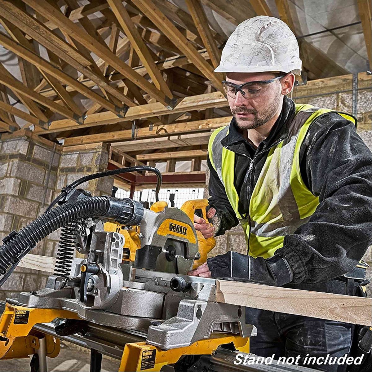 DeWalt DWS777-GB 216mm XPS Crosscut Sliding Compound Mitre Saw 1800W 240V With Leg Stand