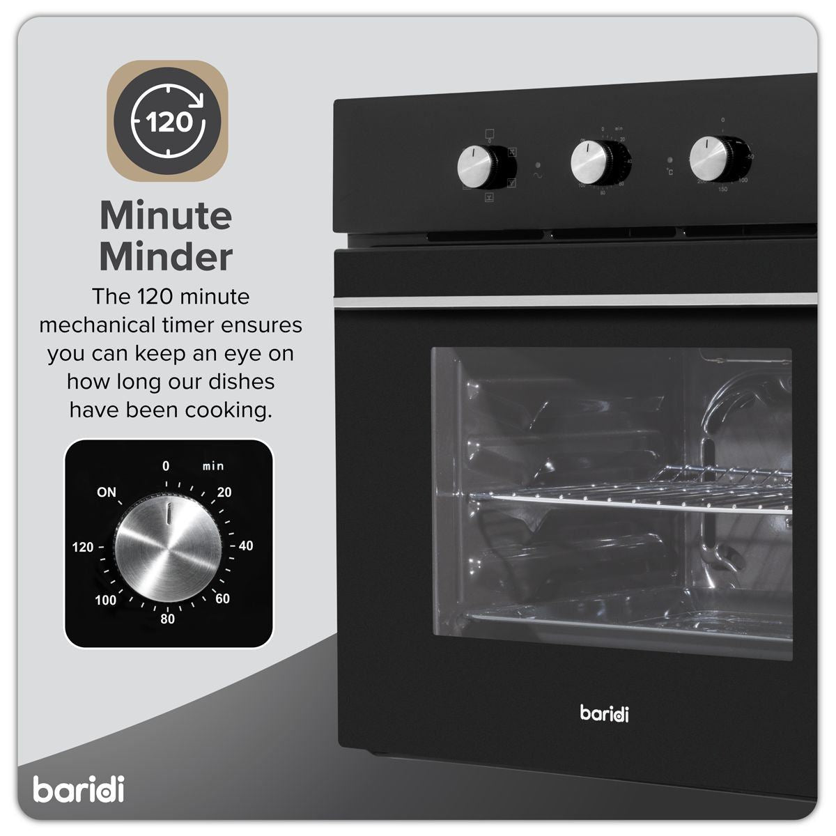 Sealey DH110 Baridi Built-In 5-Function Fan Assisted Oven with Timer 60cm, 55L Capacity