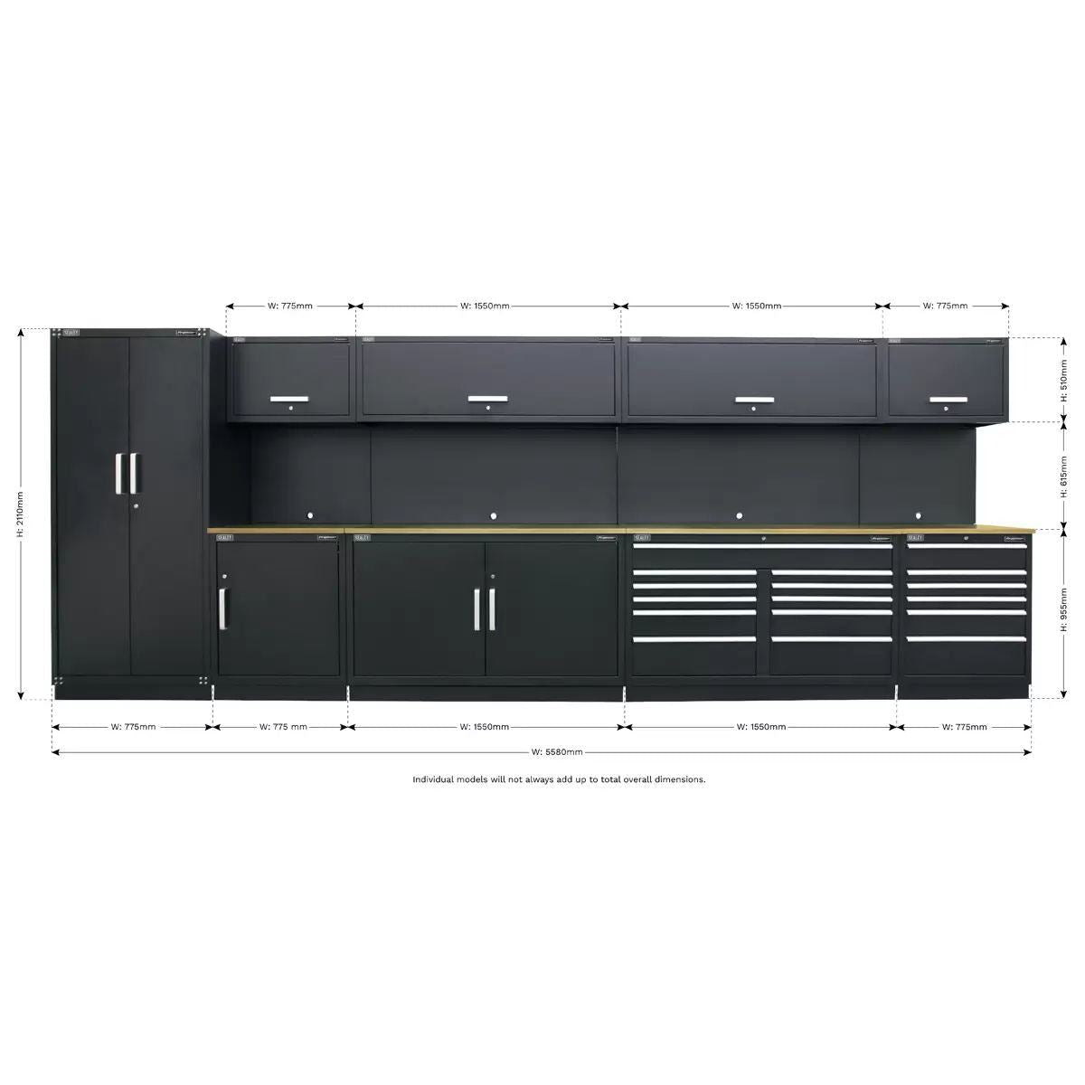 Sealey APMSOAK Modular Workshop Storage Combination Oak Worktop