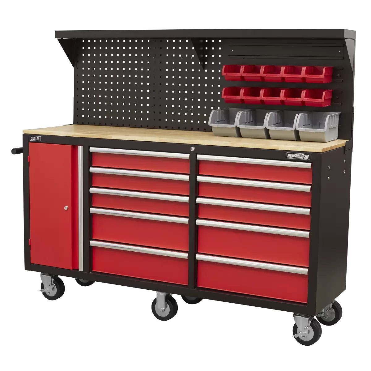 Sealey AP6310 10 Drawer Mobile Workstation with Backboard