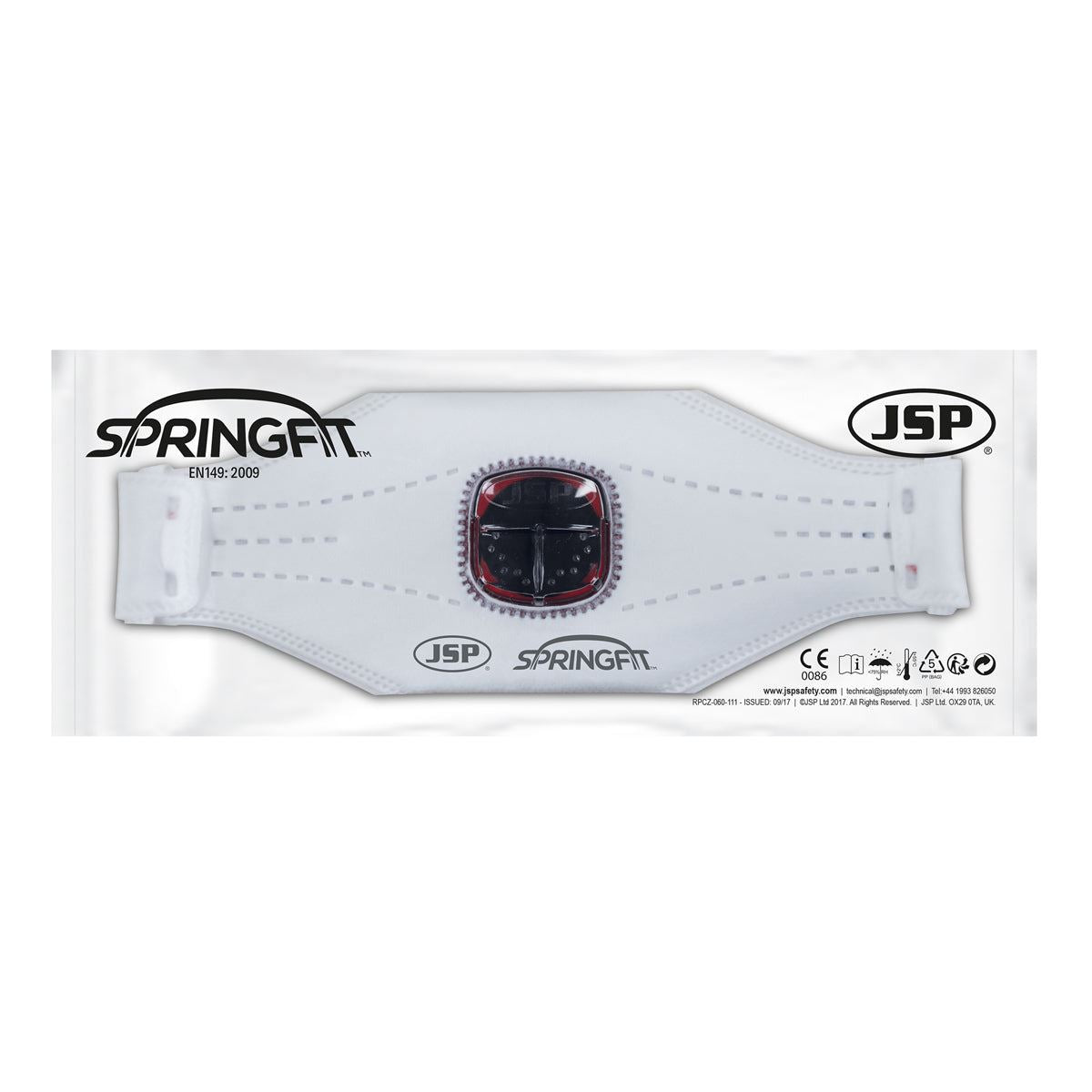 JSP Springfit Disposable Mask 435ML FFP3 With Typhoon Valved - BGA182-206-N00