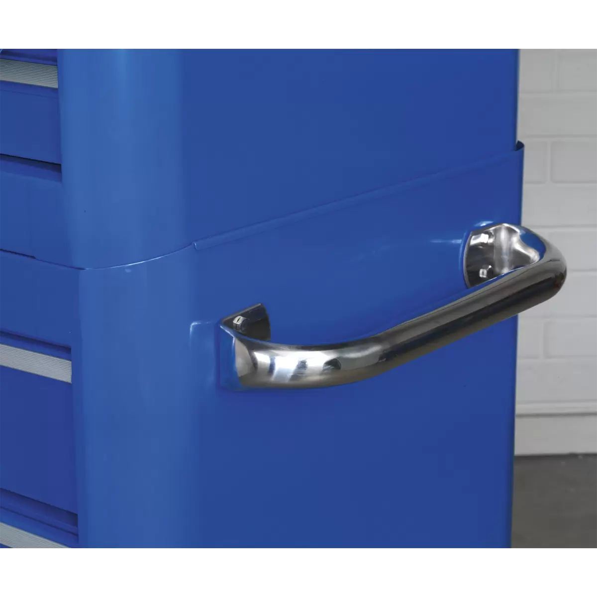 Sealey AP41COMBOBWS 10 Drawer Retro Style Wide Topchest & Rollcab Combination Blue/White Stripes