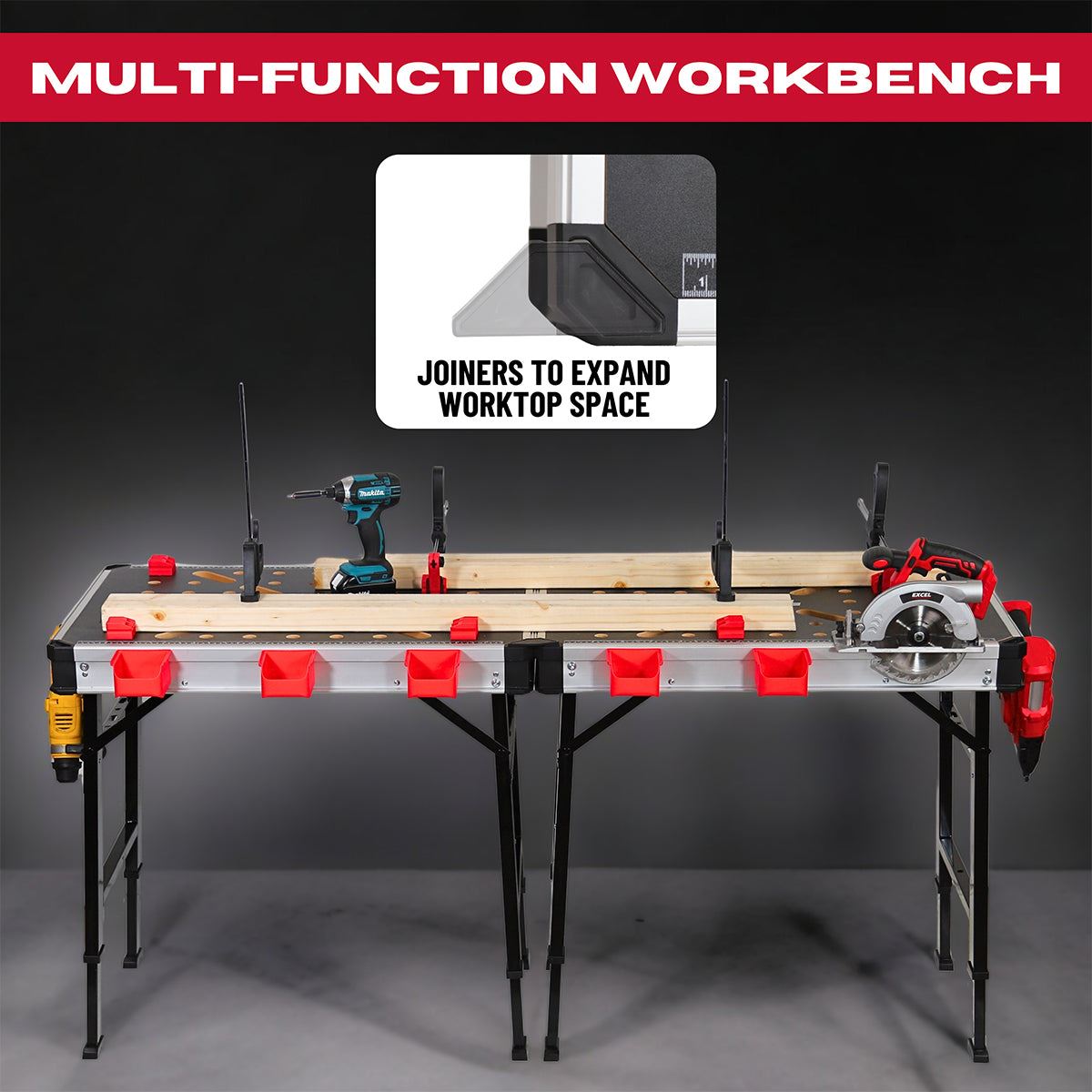 Excel Foldable Workbench Table with Adjustable Height