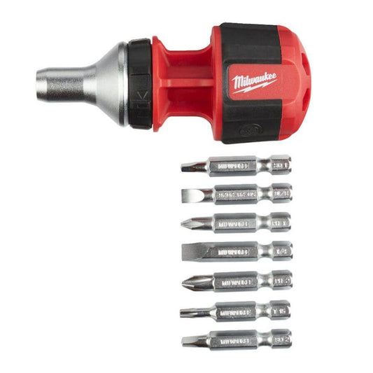 Milwaukee 8 in 1 Compact Ratcheting Multi-Bit Screwdriver 4932471868