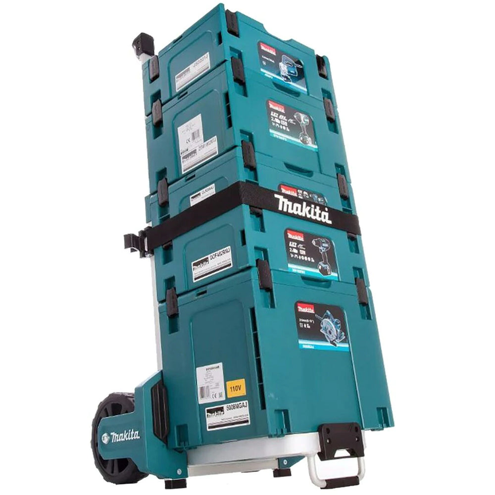 Makita STACK1 Stackable Case 4 Piece Set with MakPac Trolley