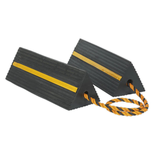 Sealey WC11 Heavy-Duty Rubber Wheel Chocks 8kg Pair