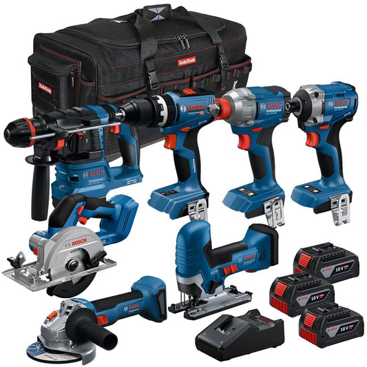 Bosch 18V 7 Piece Brushless Combo Tool Kit with 3 x Batteries & Charger T4TKIT-28134