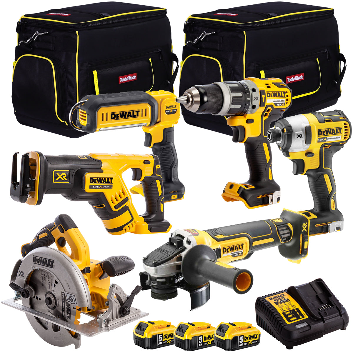 Dewalt DCK623BD 18V Brushless 6 Piece Kit 3 x 5.0Ah Batteries With Charger & Bag