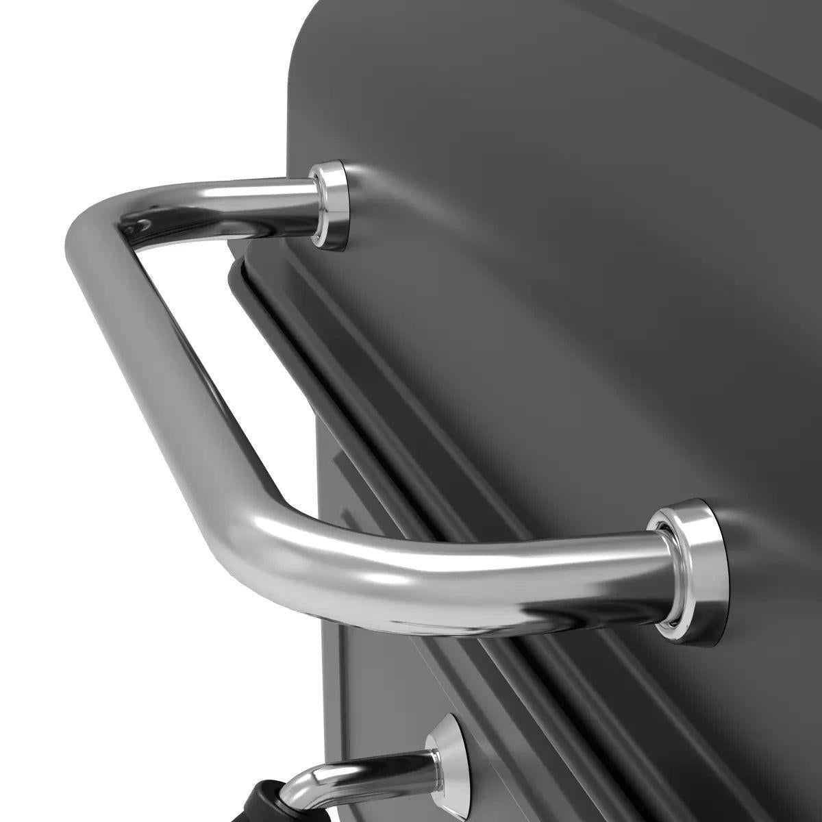 Sealey DG283 Dellonda Charcoal Grill BBQ Smoker and Trolley with 2 Side Shelves Black