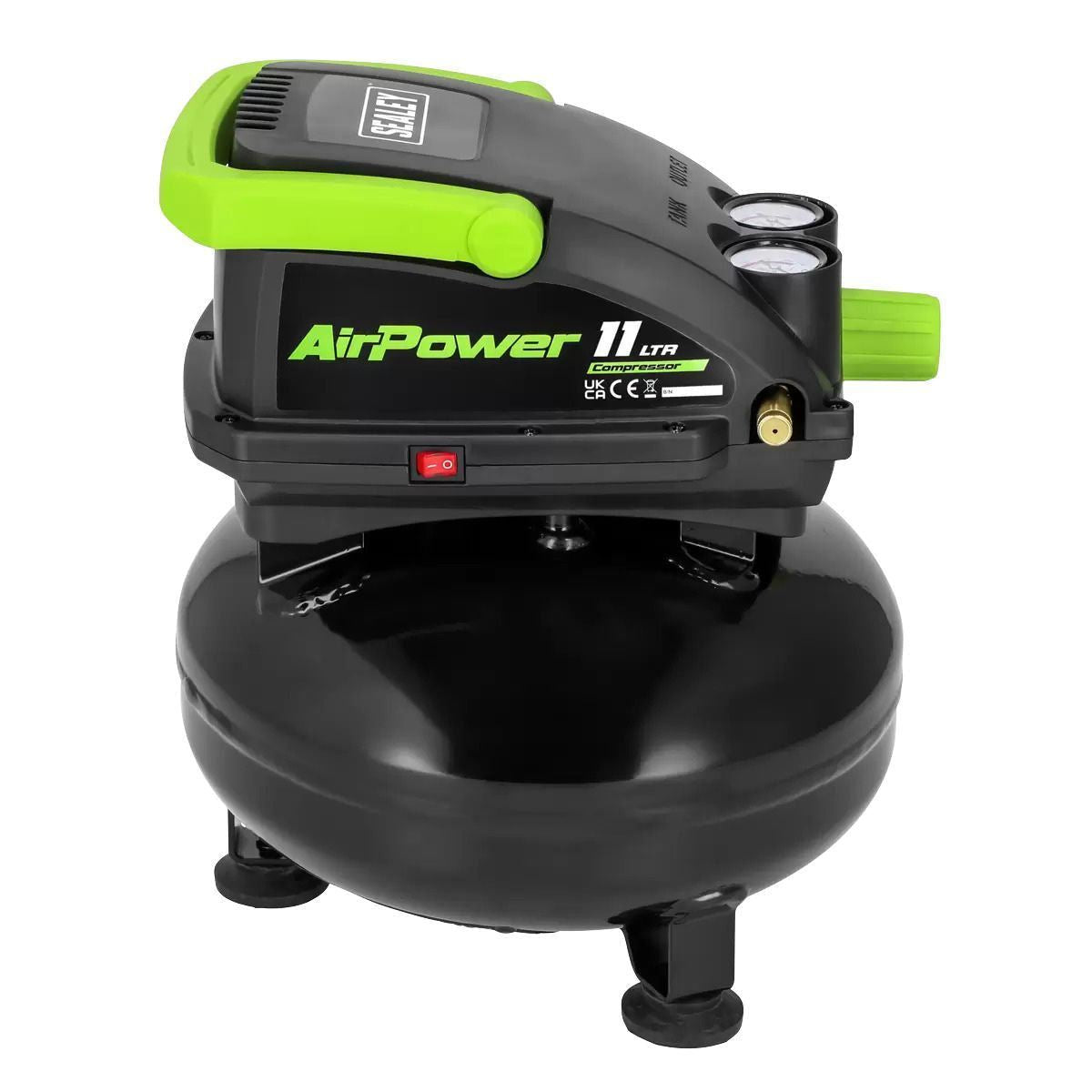 Sealey SAC1100 11L Oil-Free Air Compressor 0.5HP Direct Drive for Efficient, Low Maintenance Performance