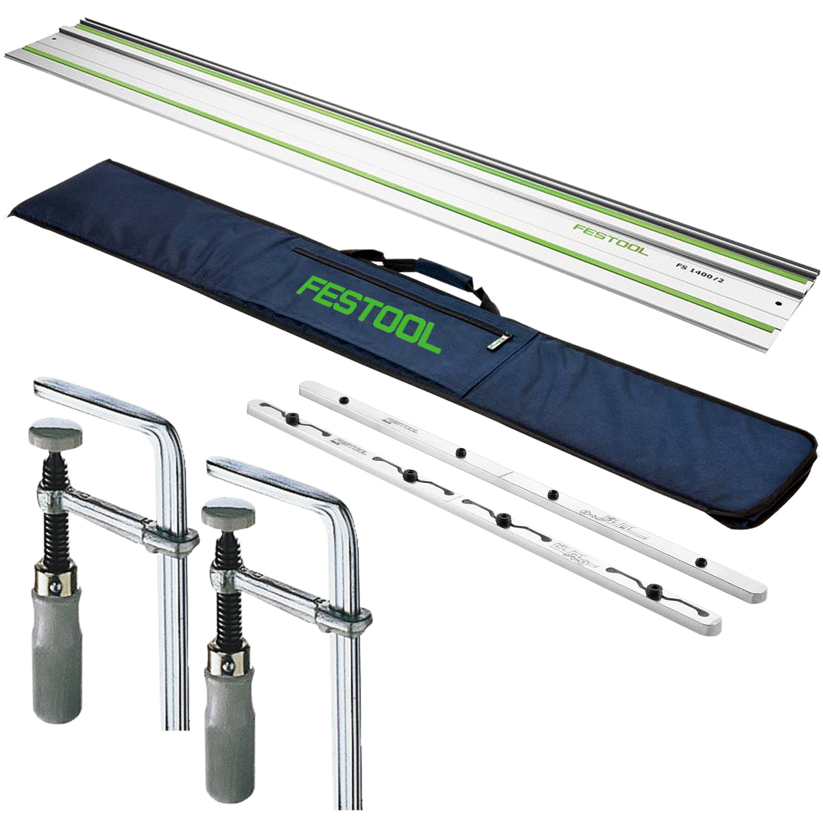 Festool FS 1400/2 1400mm Guide Rail - 491498 With Connector, Clamp & Guide Rail Bag