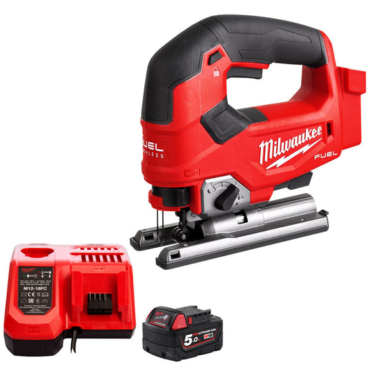 Milwaukee M18FJS-0 18V Brushless Fuel Jigsaw with 1 x 5.0Ah Battery & Charger