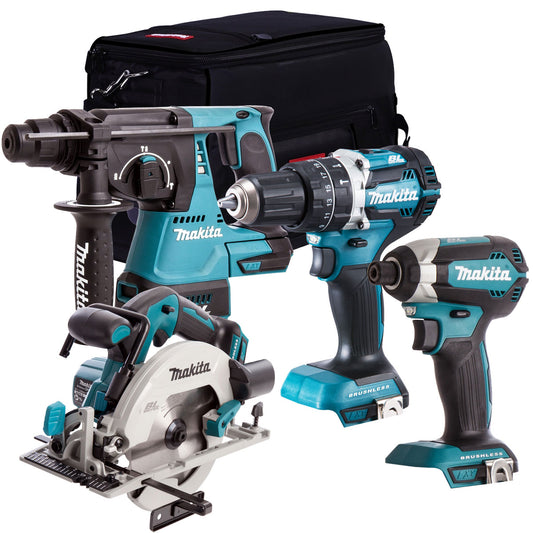 Makita 18V Cordless Brushless 4 Piece Tool Kit No Battery & Charger