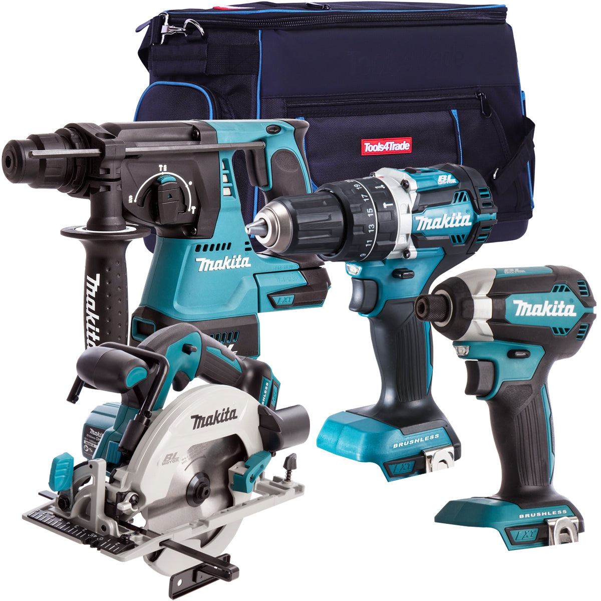 Makita 18V Cordless Brushless 4 Piece Tool Kit No Battery & Charger