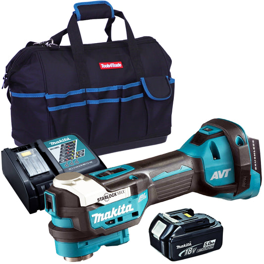 Makita DTM52Z 18V Brushless Oscillating Multi Tool With 1 x 5.0Ah Battery Charger & Bag