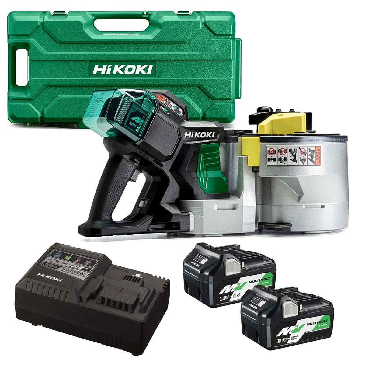 Hikoki VB3616DAJGZ 36V Multi Volt Brushless Rebar Bender Cutter with 2 x 5.0Ah Batteries, Charger & Case