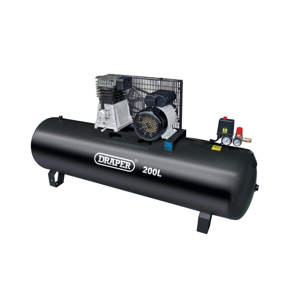 Draper DA200/369S 200L Belt-Driven Air Compressor without wheels 230V/2.2KW 55313