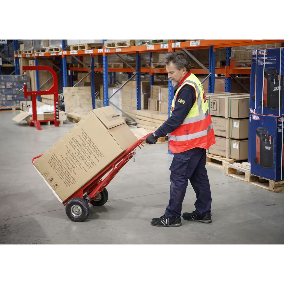 Sealey CST989 3-in-1 Sack Truck with Pneumatic Tyres 250kg Capacity