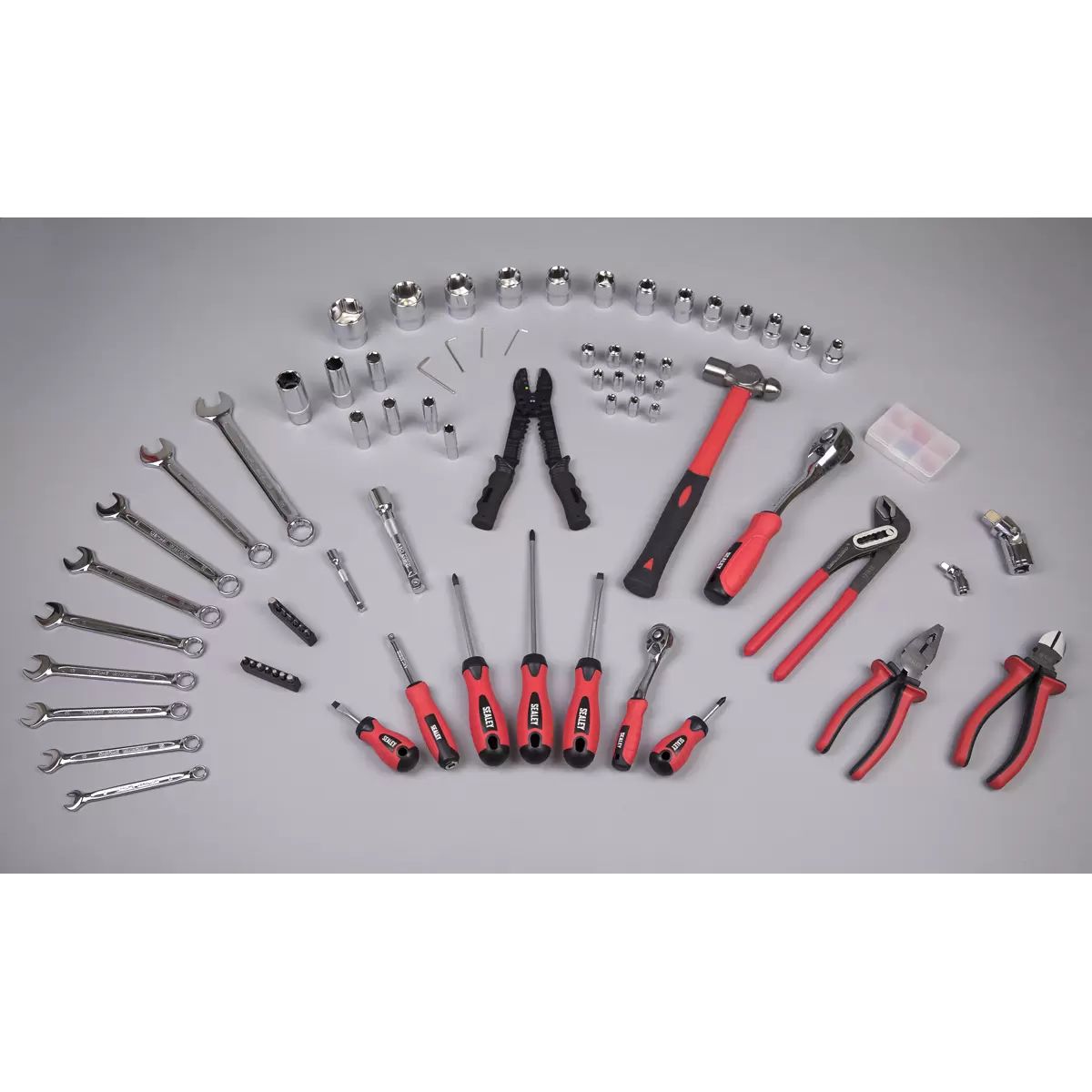 Sealey AK7400 Mechanic's Tool Kit 100 Piece Sockets Screwdriver Hammer Spanner Spark