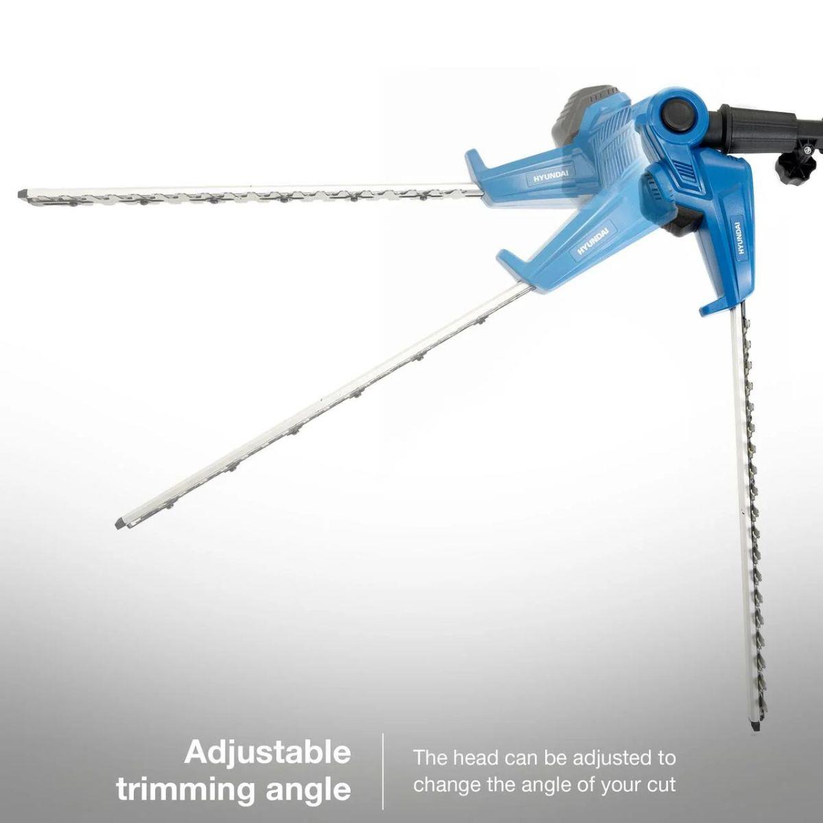 Hyundai HY20CPHT 20V 450mm Cordless Long Reach Pole Hedge Trimmer, 2.6m Long Reach with 2.0Ah li-ion Battery & Charger