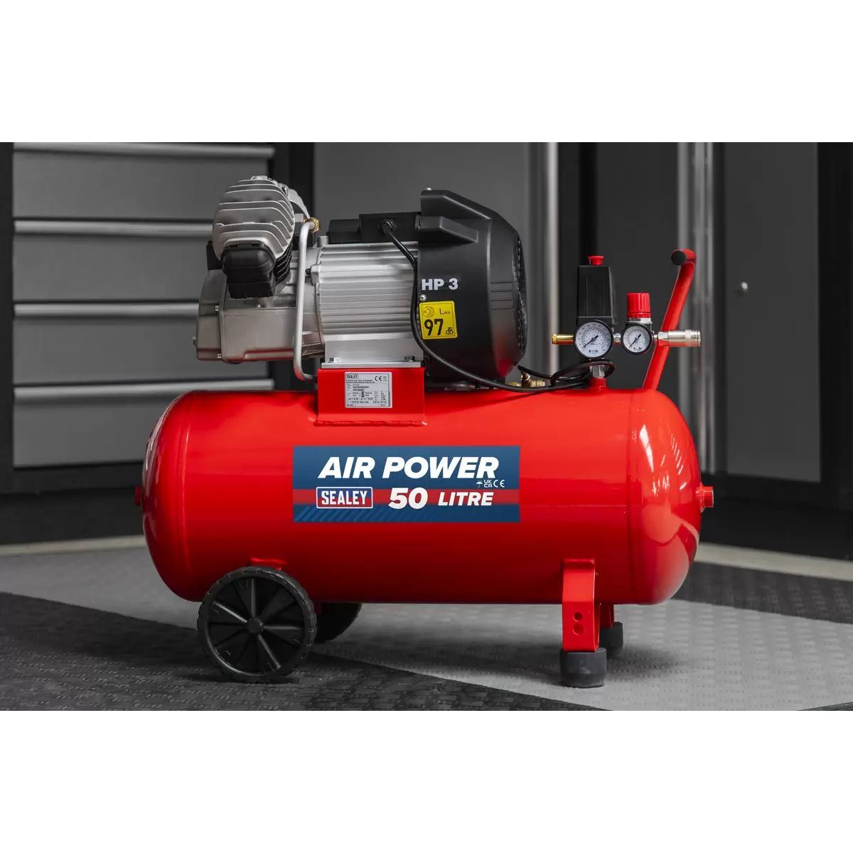 Sealey SAC05030v 50L V-Twin Direct Drive Air Compressor 230V/13A