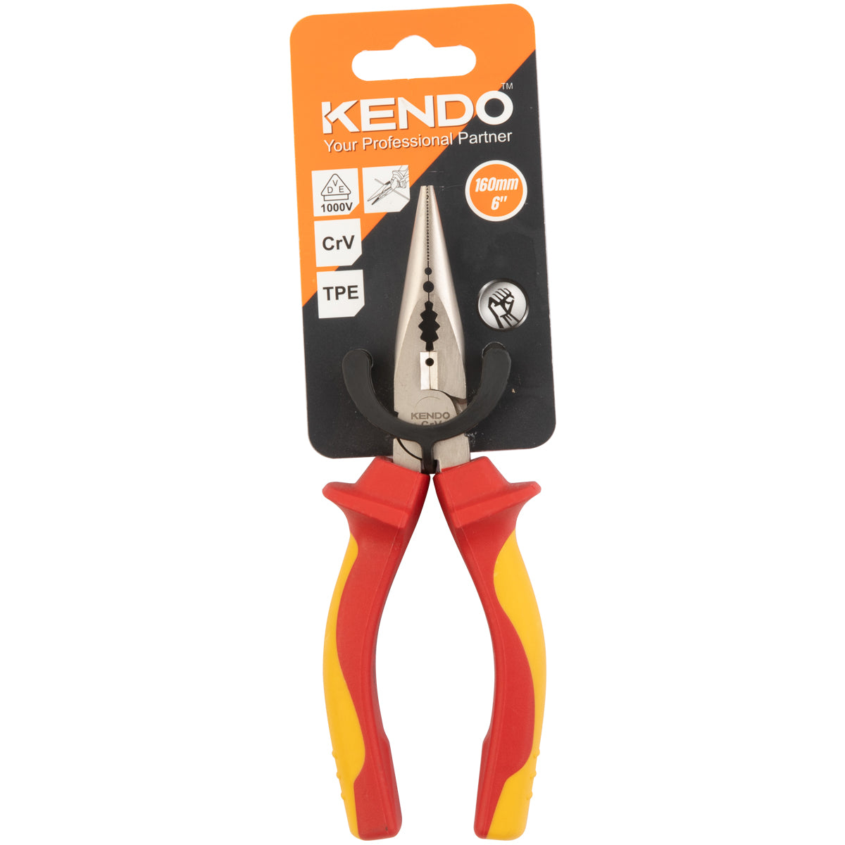 Kendo 160mm VDE Long Nose Plier