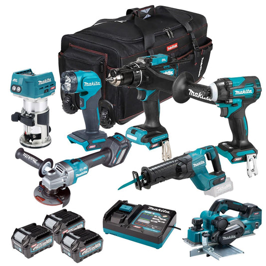 Makita 40V XGT 7 Piece Brushless Power Tool Kit With 3 x 2.5Ah Battery T4TKIT-16049