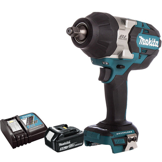 Makita DTW1002Z 18V Brushless 1/2" Wrench With 1 x 5.0Ah Battery & Charger