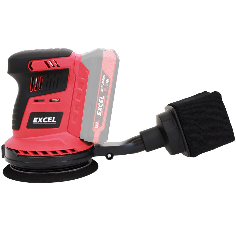 Excel 18V 125mm Rotary Sander with 1 x 2.0Ah Battery & Charger