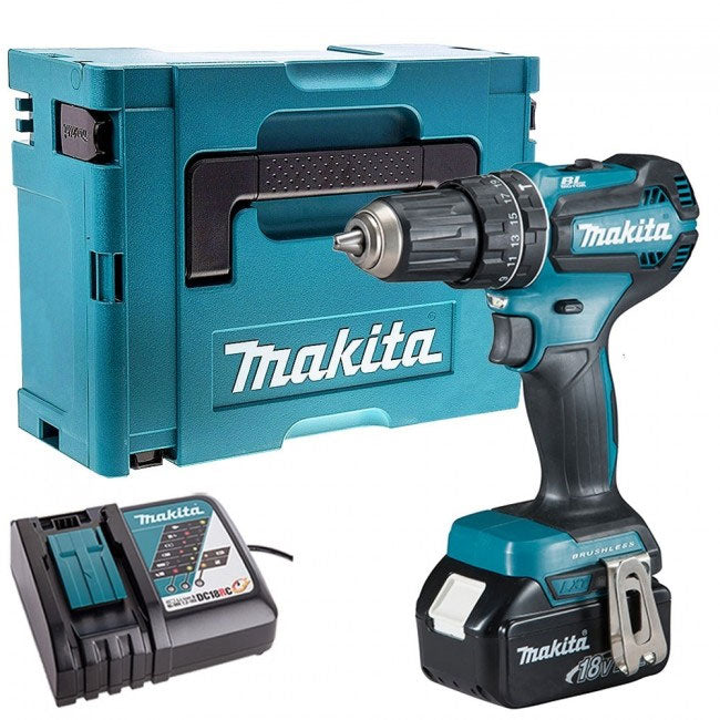 Makita DHP485Z 18V Brushless Combi Drill with 1 x 5.0Ah Battery & Charger in Case