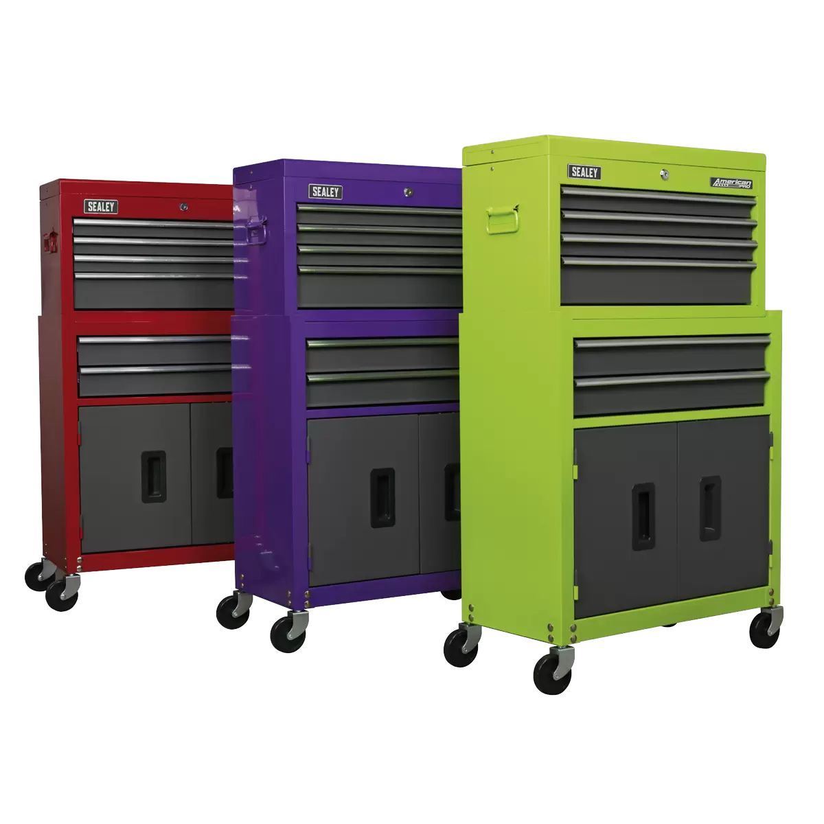 Sealey AP2200BB 6 Drawer Topchest & Rollcab with Ball-Bearing Slides Red/Grey