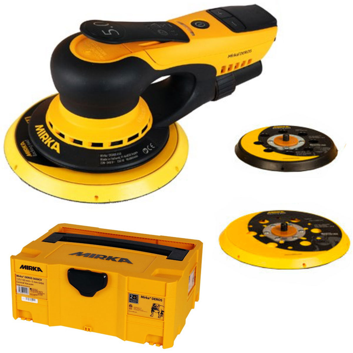 Mirka 1230L Dust Extractor & DEROS 5650CV Orbital Sander 230V Deco Solution Kit