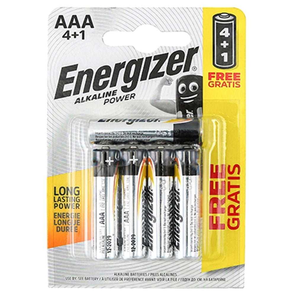 Energizer AAA Battery 4+1 Pack Alkaline Power ENR414981