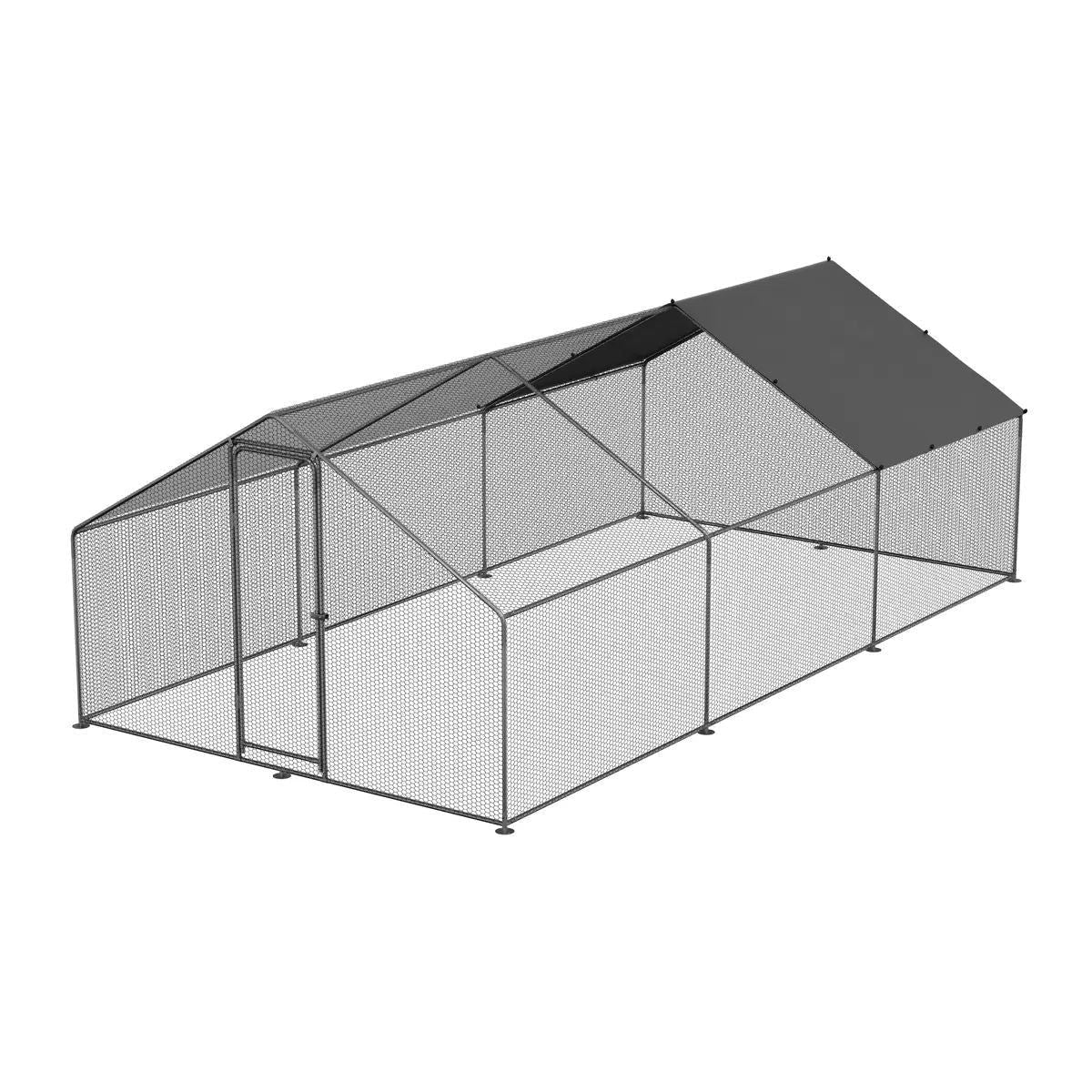 Sealey DG280 Dellonda 3 x 6 x 2m Walk-In Chicken Run, Galvanized Steel, Roof Cover & PVC Coated Chicken Wire